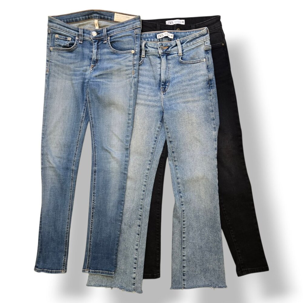 Rag & Bone -and- Zara Skinny Jean BUNDLE sizes 26/2/4 inseams 26-27.5 Denim Lot